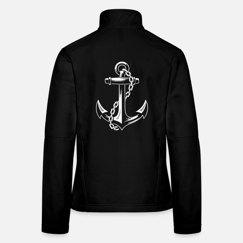 Ancre de bateau robuste avec chaîne Veste en tissu softshell Femme