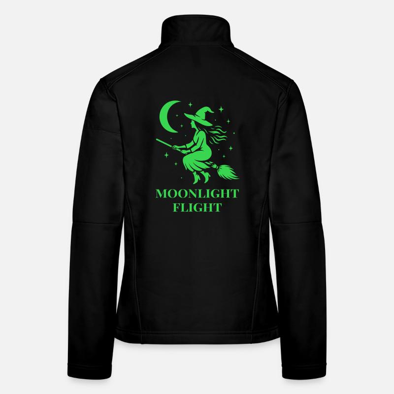 Witch flies through the night by moonlight Women's Softshell Jacket