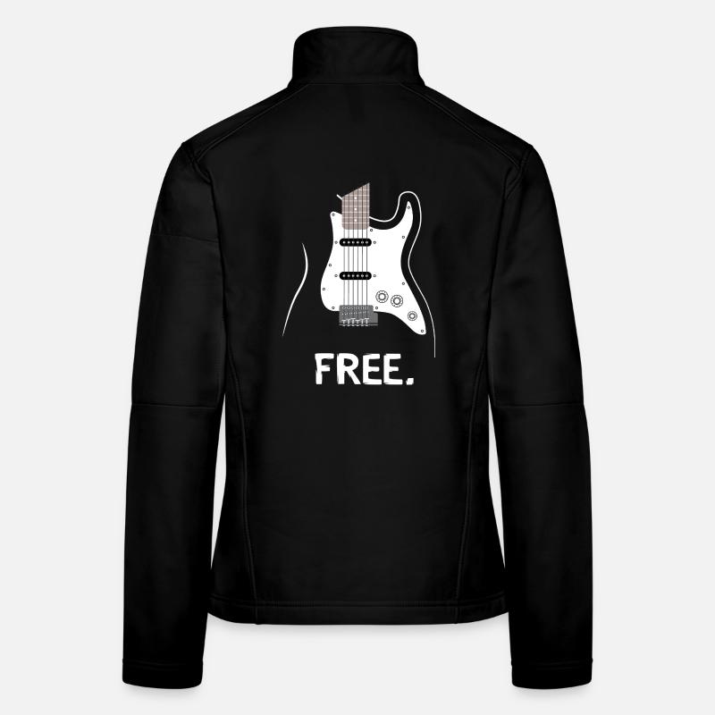 Electric Guitar Free Rock Music Design - Women's Softshell Jacket - black