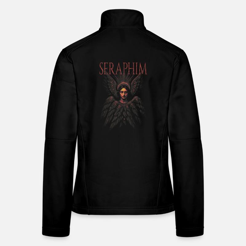 Seraphim Wings with Mystical Aura Women's Softshell Jacket