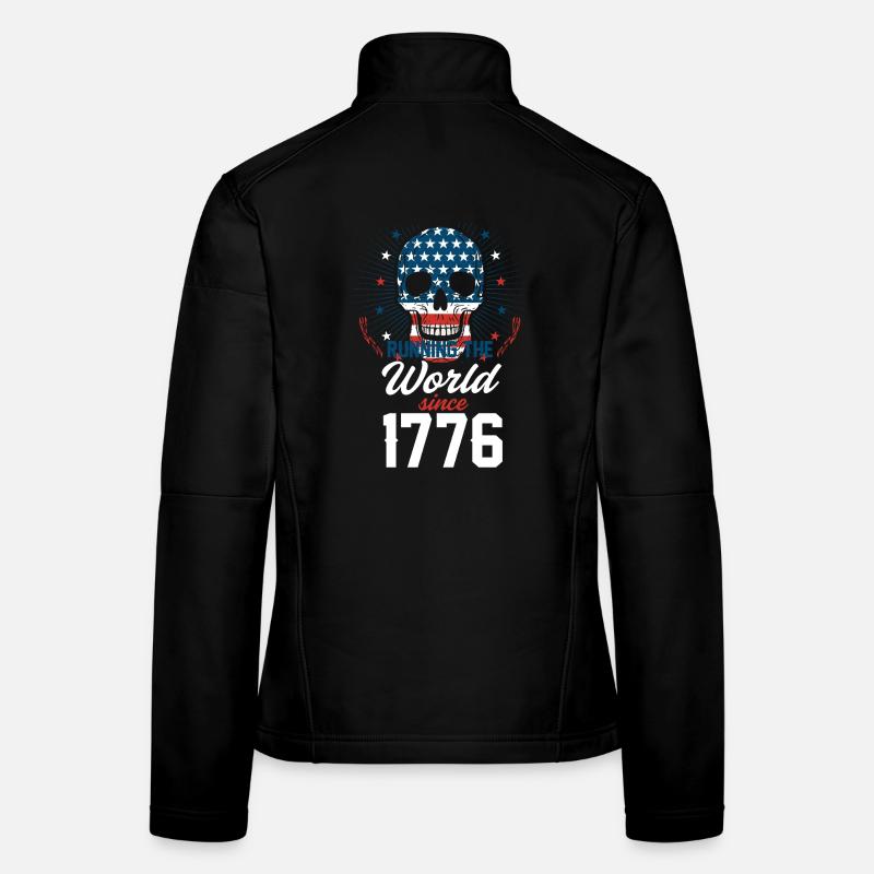 Crâne avec drapeau américain et histoire Veste en tissu softshell Femme