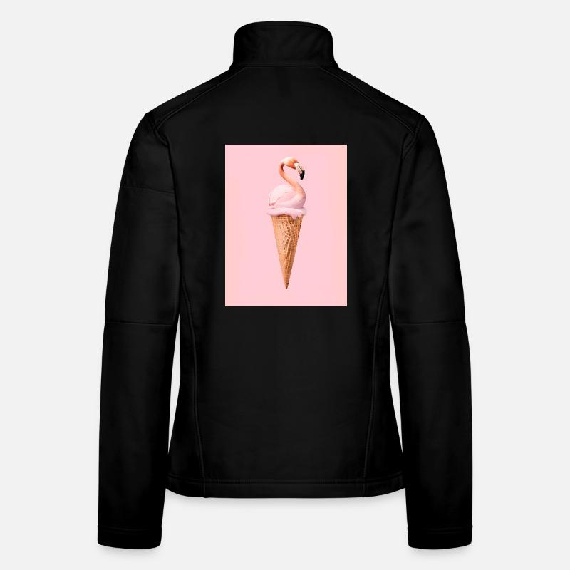 Flamingo-Eis mit Waffeltüte Frauen Softshelljacke