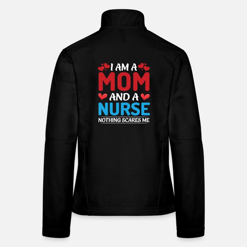 Mama und Pflegekraft Design - Frauen Softshelljacke - Schwarz