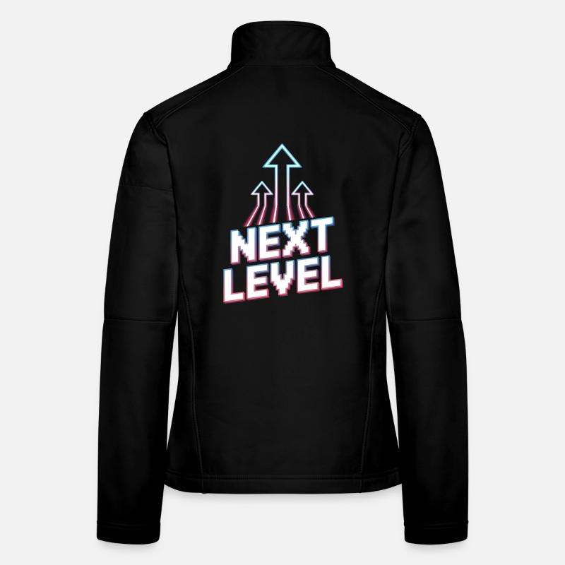 Next Level Gamer Pixel Retro Aufstieg Pfeile - Frauen Softshelljacke - Schwarz