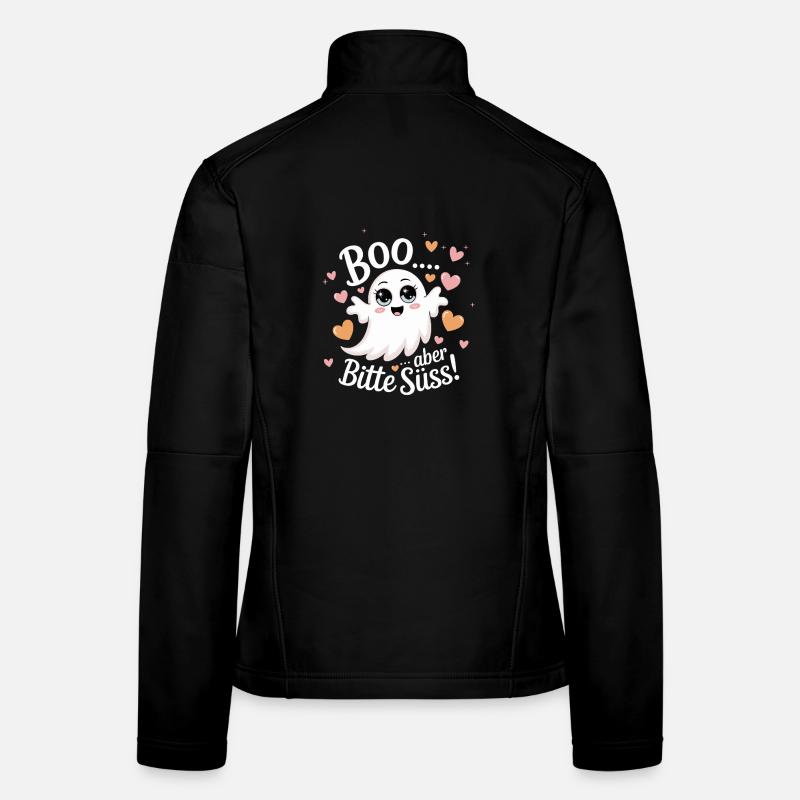 Halloween mignon fantôme Boo Design Veste en tissu softshell Femme