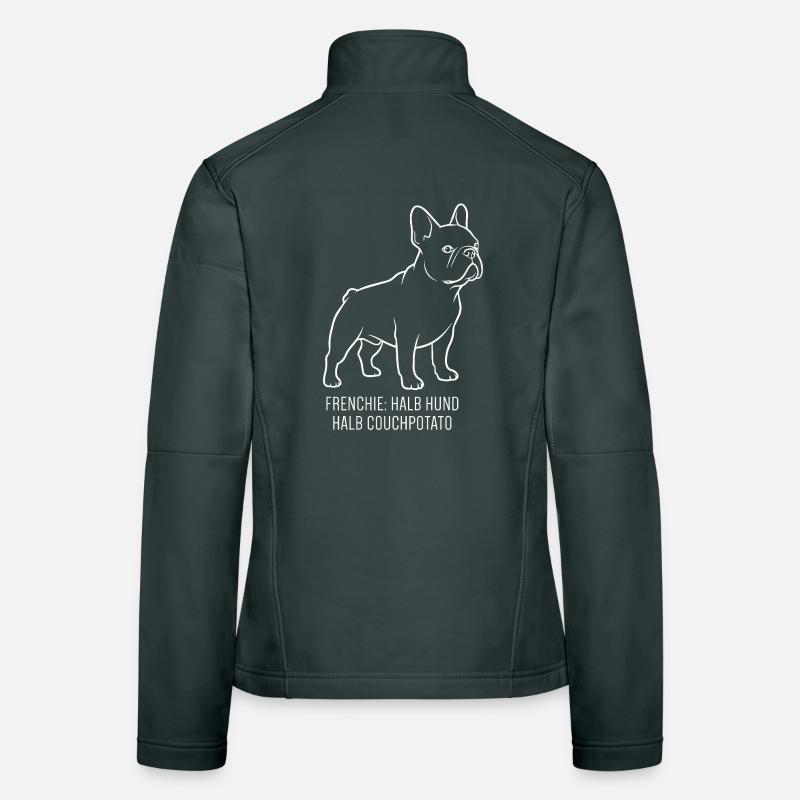 Frenchie Moitié Chien Moitié Canapé Veste en tissu softshell Femme
