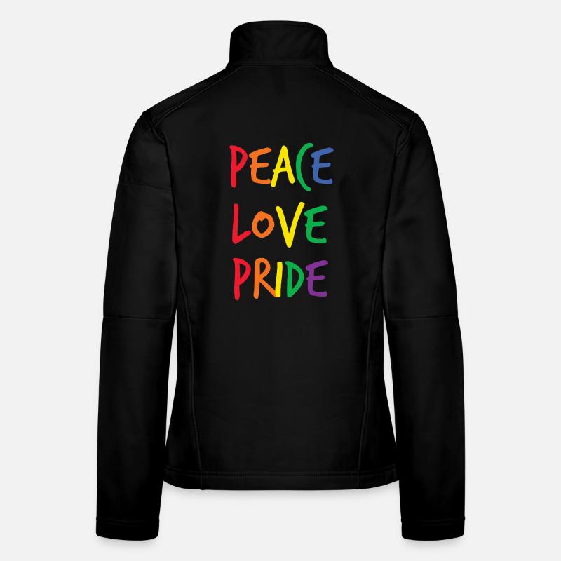 Regenbogen Peace Love Pride Frauen Softshelljacke