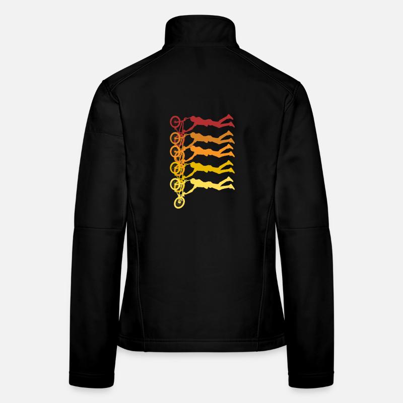 Colored Cyclists Silhouettes Women's Softshell Jacket