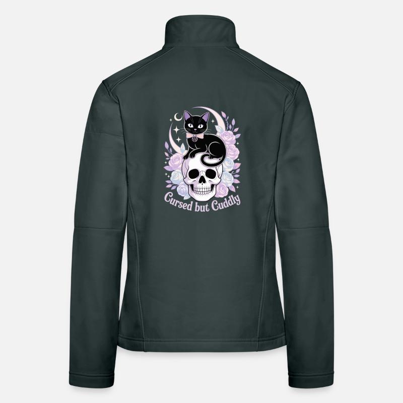 Maudit et câlin : Crâne de chat Veste en tissu softshell Femme