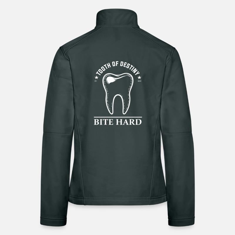 Funny Teeth Design – Bite Hard Women's Softshell Jacket