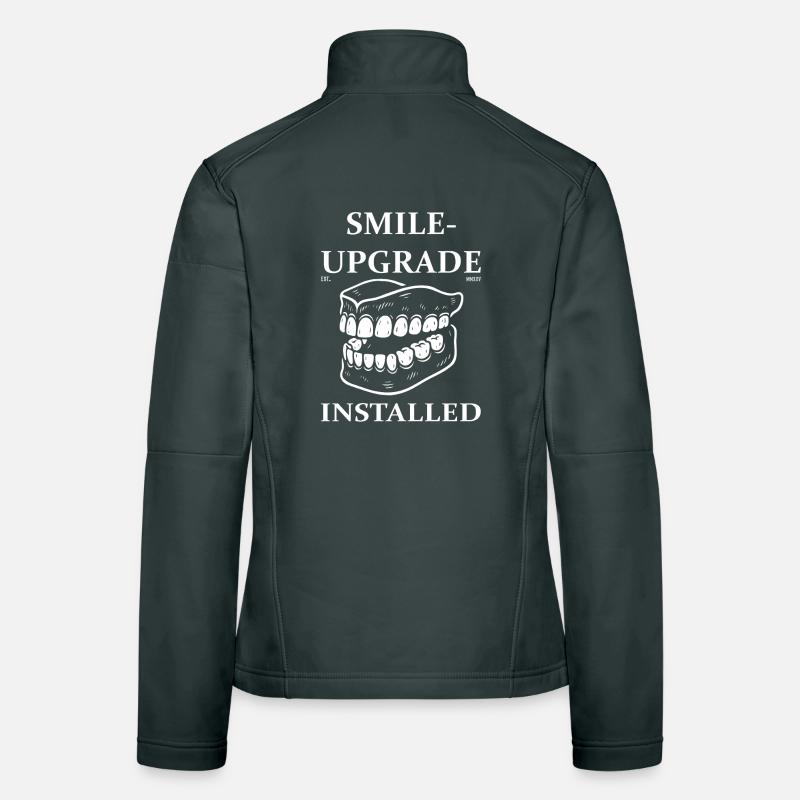 Funny Denture Design – Smile Upgrade Installed Women's Softshell Jacket