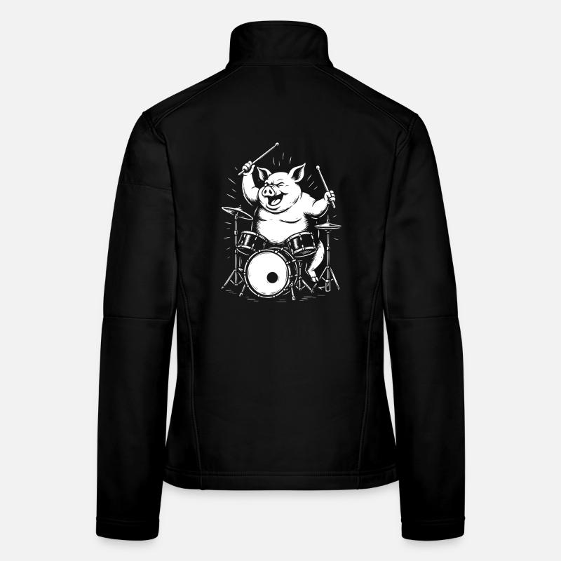 Funny Pig joue de la batterie Veste en tissu softshell Femme