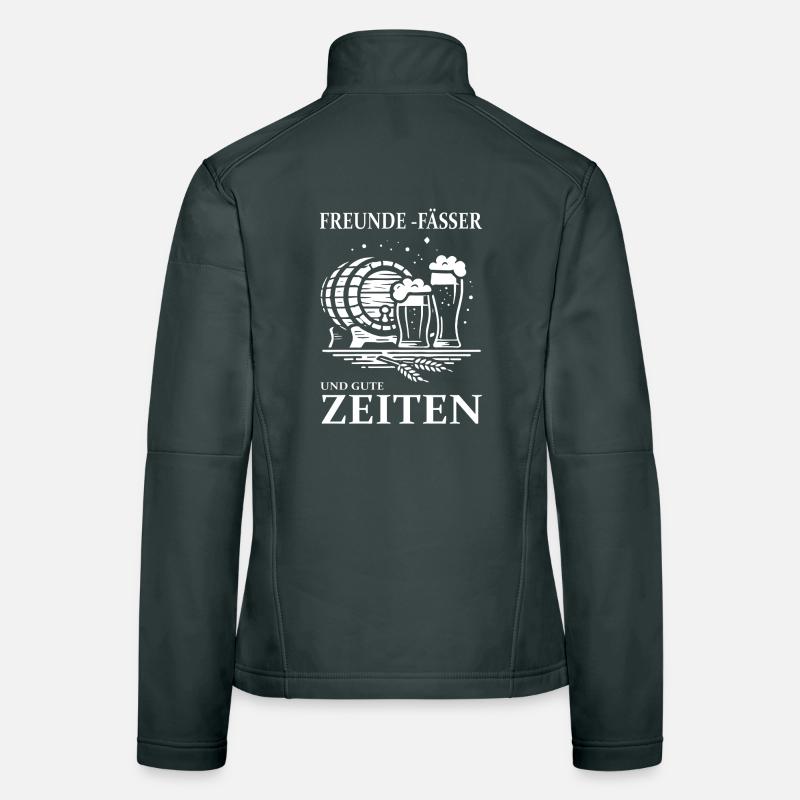 Freunde, Fässer & Gute Zeiten – Bier Design Frauen Softshelljacke