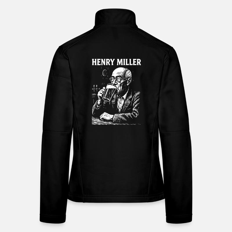 Henry Miller buvant de la bière dans un pub Veste en tissu softshell Femme