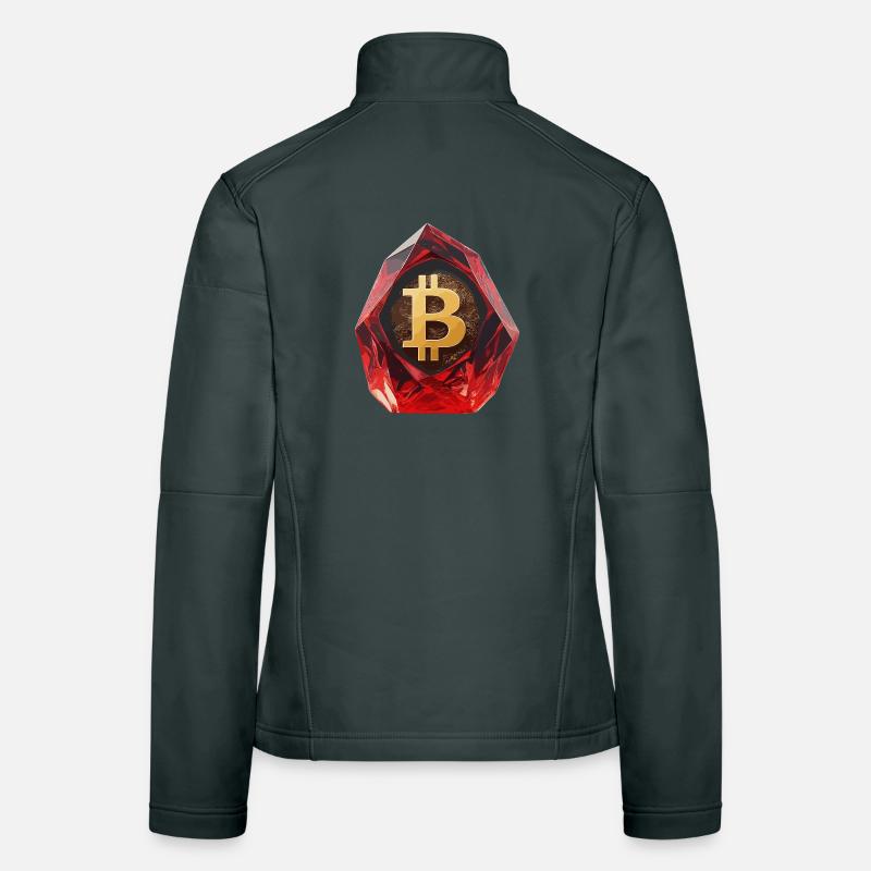 Edelstein Bitcoin Symbol Kryptowährung Frauen Softshelljacke