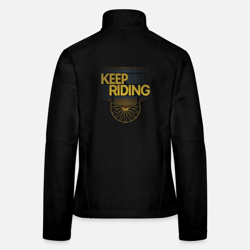 Fahre weiter Radfahrmuster Frauen Softshelljacke