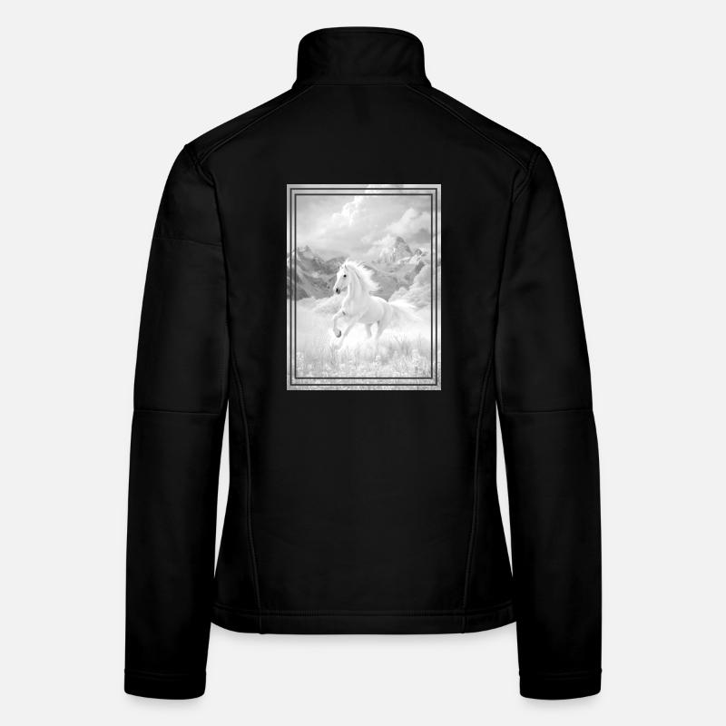 Pferd - Frauen Softshelljacke - Schwarz