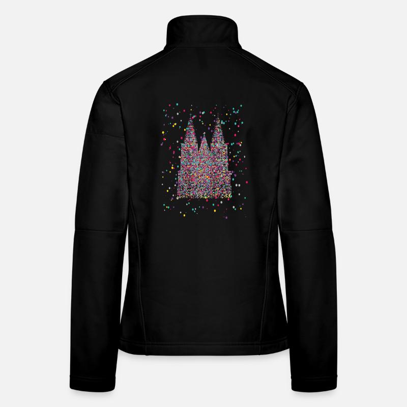 Kölner Dom Fasching Karneval Konfetti Kostüm  - Frauen Softshelljacke - Schwarz