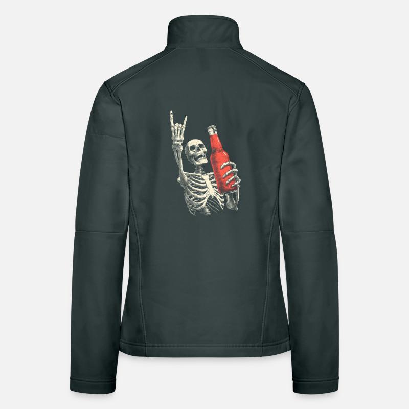 Skeleton with Bottle Party Women's Softshell Jacket
