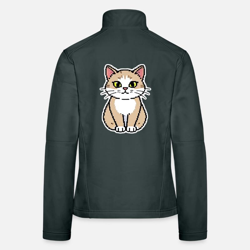 Katze Pixel Art Frauen Softshelljacke