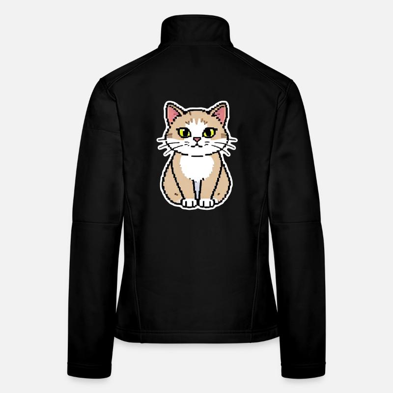 Art pixel chat Veste en tissu softshell Femme