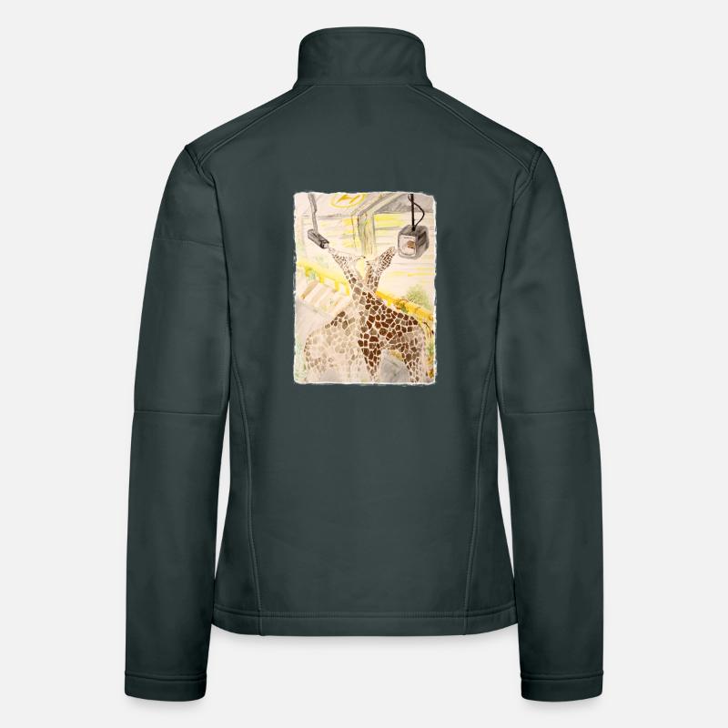 Giraffe Amid Neon Transit Women's Softshell Jacket