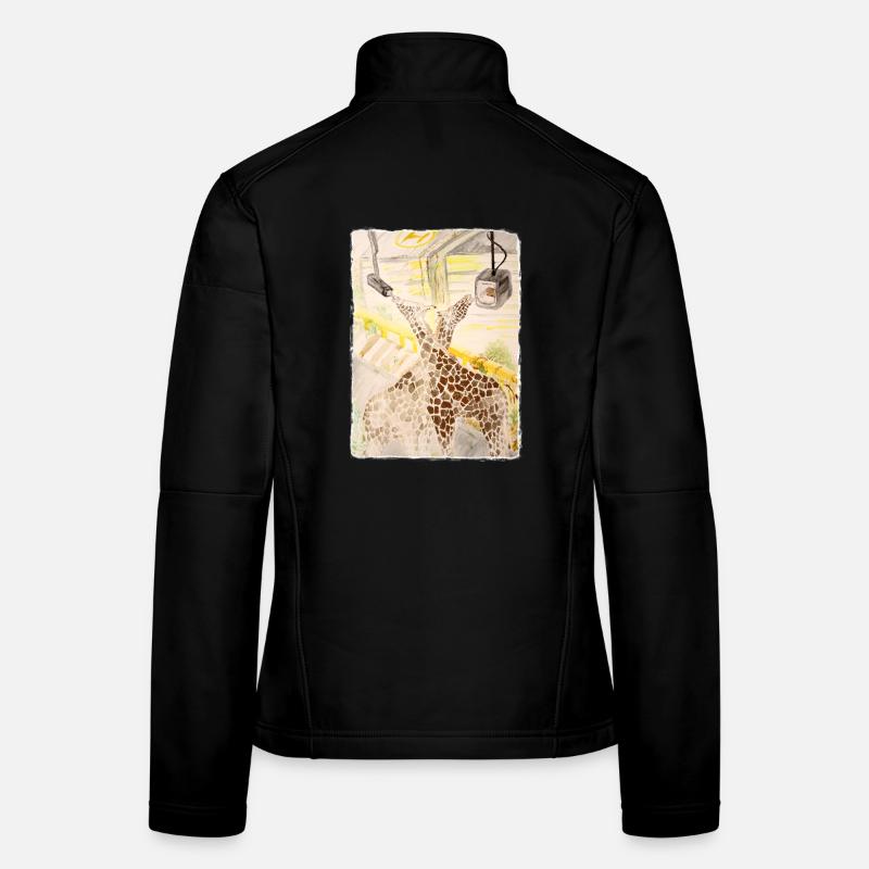 Girafe au milieu du transit au néon Veste en tissu softshell Femme