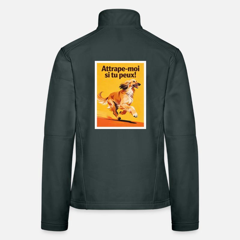 Lévrier Afghan : Attrape-moi si tu peux Veste en tissu softshell Femme