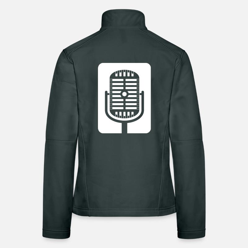 Retro Microphone Emblem Women's Softshell Jacket