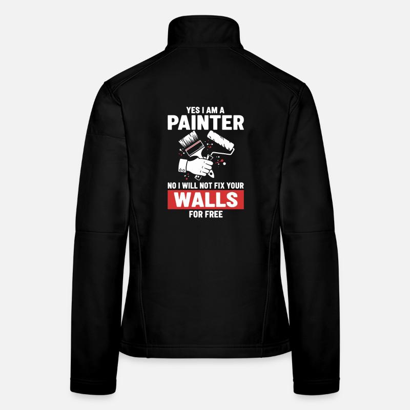 Humour Peintre Fixe Pas Murs Veste en tissu softshell Femme