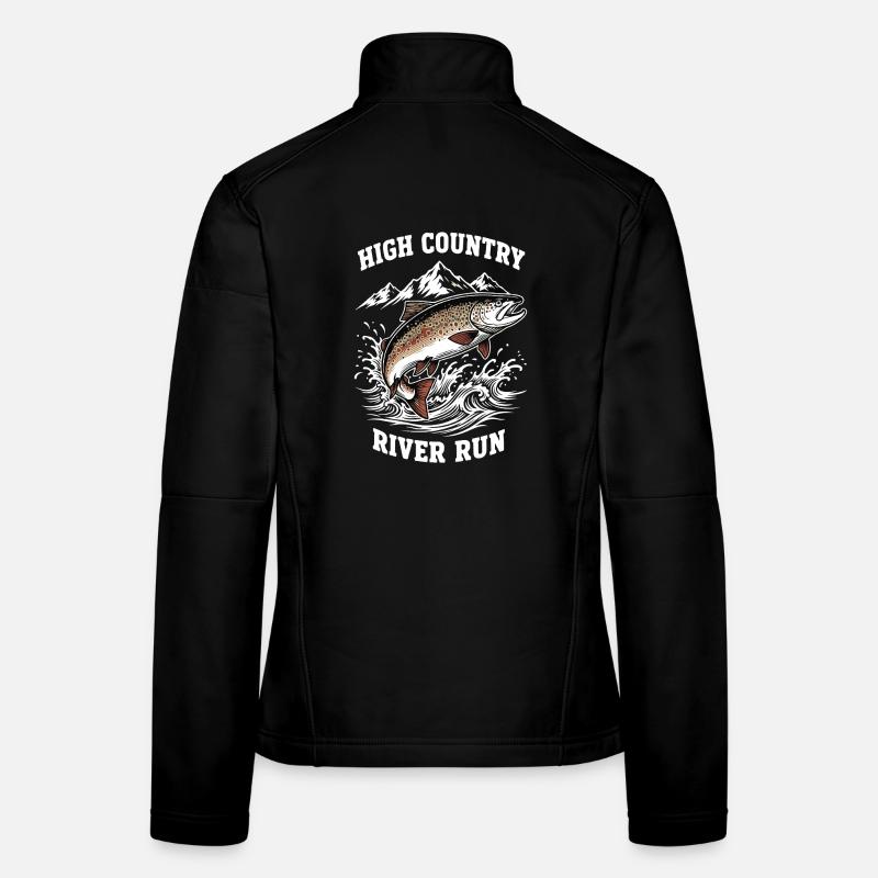 Angeln auf High Mountain River Forellen Frauen Softshelljacke
