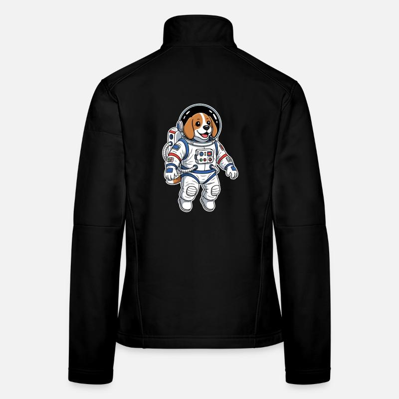 Chien Beagle Astronaute Espace Couleur Veste en tissu softshell Femme