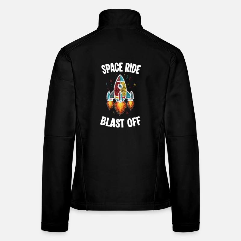 Fusée Espace Retro Scribble Blast Off Veste en tissu softshell Femme