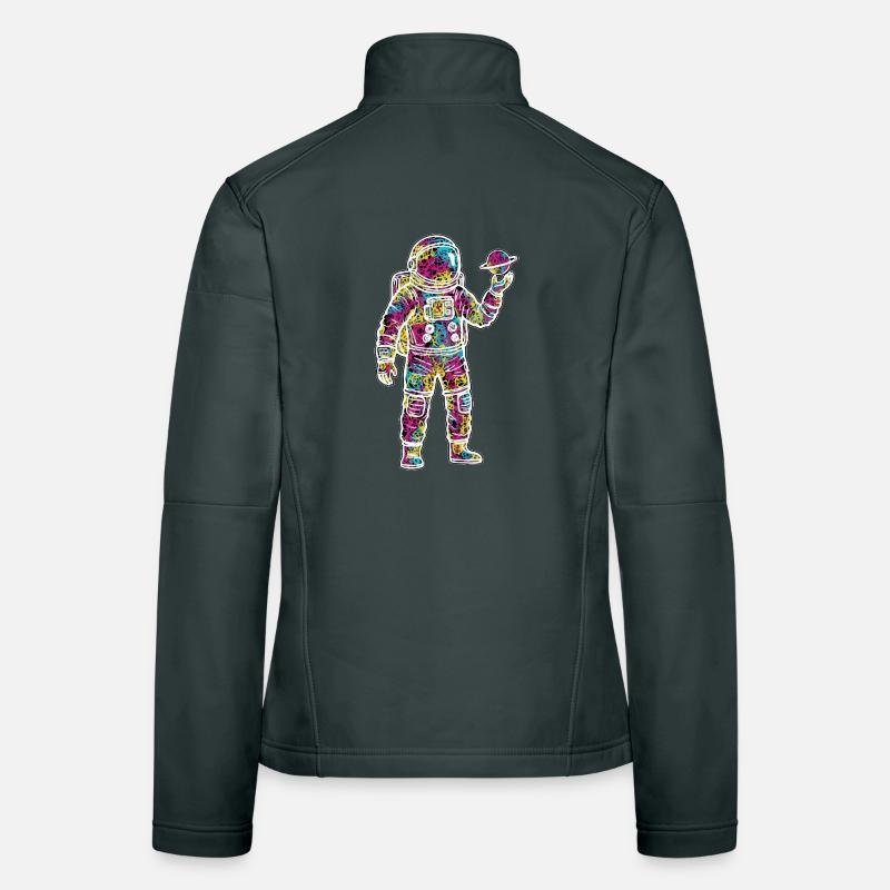 Space Astronaut Scribble Planet Scribbles Women's Softshell Jacket