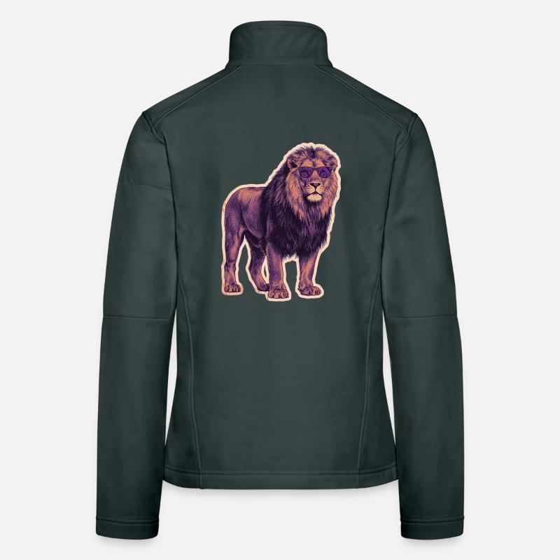 Lion cool avec des lunettes de soleil Veste en tissu softshell Femme