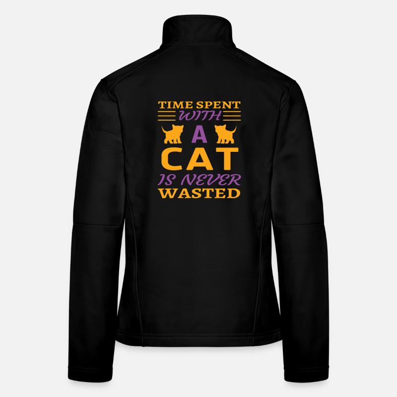 Spent time with cat Women's Softshell Jacket