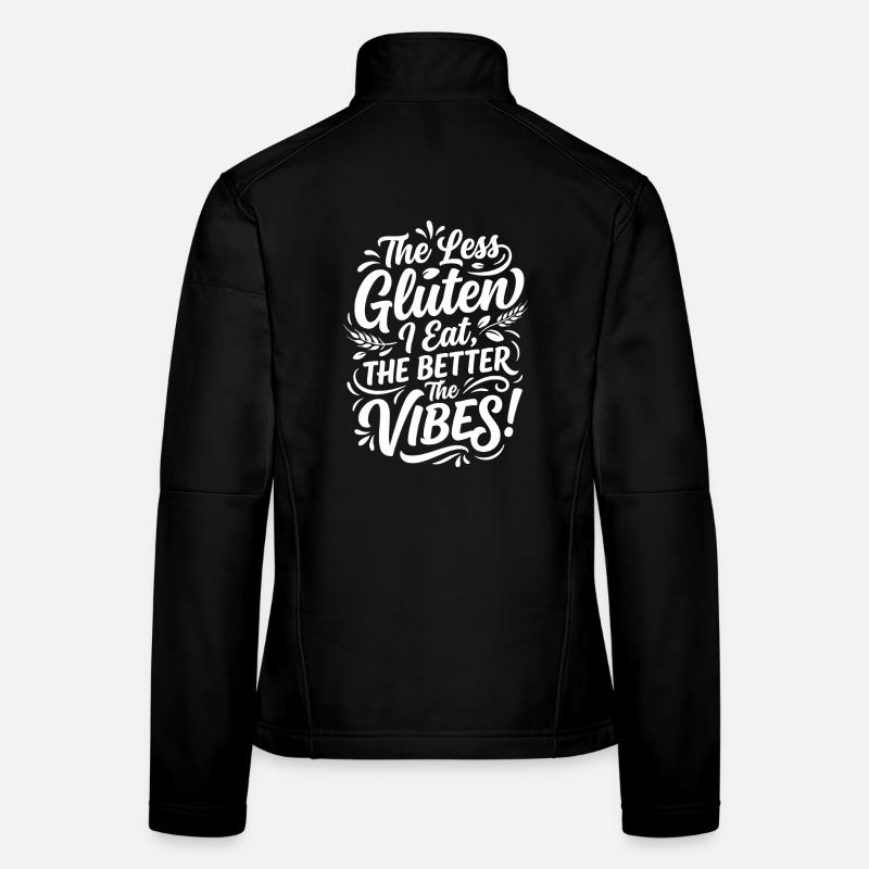 Gluten Free Vibes Humor Saying - Women's Softshell Jacket - black