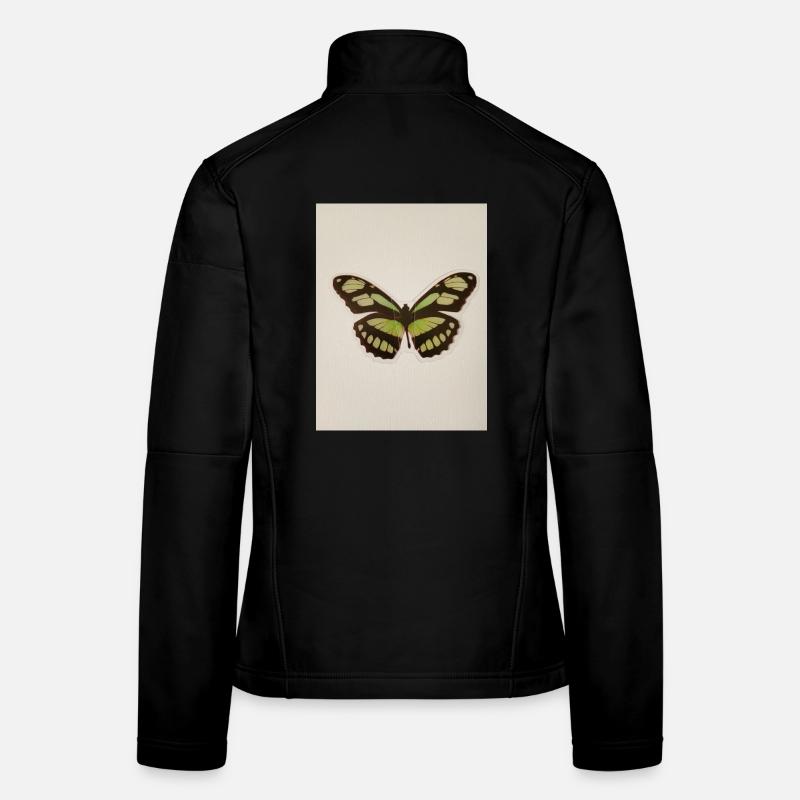 Grüner Schmetterling Patchkunst Frauen Softshelljacke