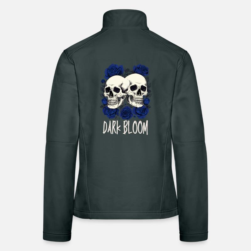 Dark Bloom – Crânes et Roses Gothiques Veste en tissu softshell Femme