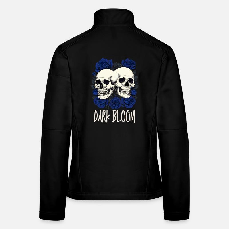 Dark Bloom – Gothic Skulls and Roses Women's Softshell Jacket