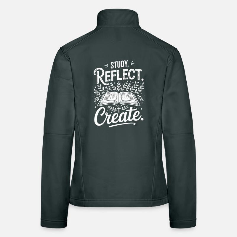 Study Reflect Erstellen Sie OpenBook-Motiv Frauen Softshelljacke