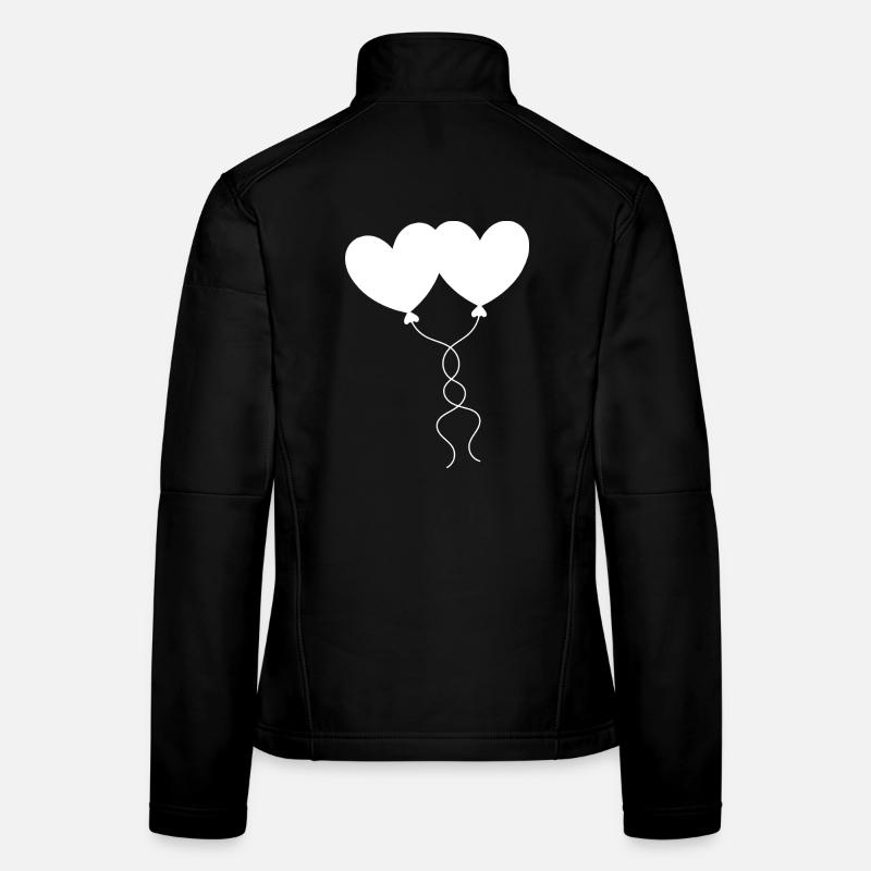 weißes Herz weiß Geschenk Valentinstag - Frauen Softshelljacke - Schwarz