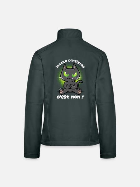 Chat têtu - Veste en tissu softshell Femme - noir - Dos