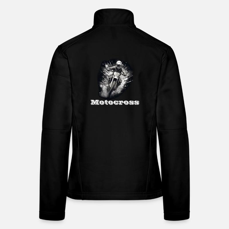 Motocross blanc Veste en tissu softshell Femme