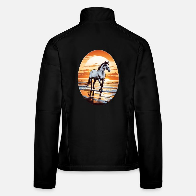 Cheval sur la plage Veste en tissu softshell Femme