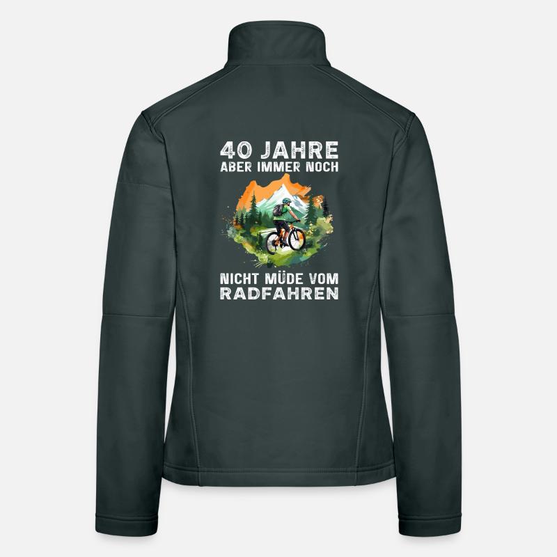 Fahrradfahrer 40 Geburtstag Radfahrer Spruch Frauen Softshelljacke