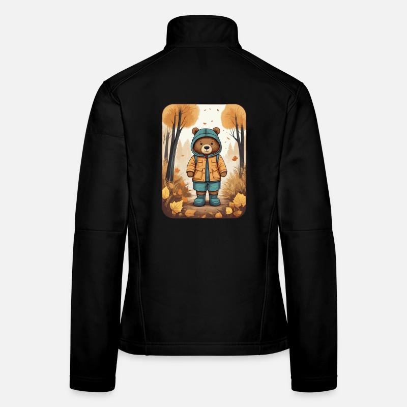 Süßer Bär mit Regenmantel Frauen Softshelljacke