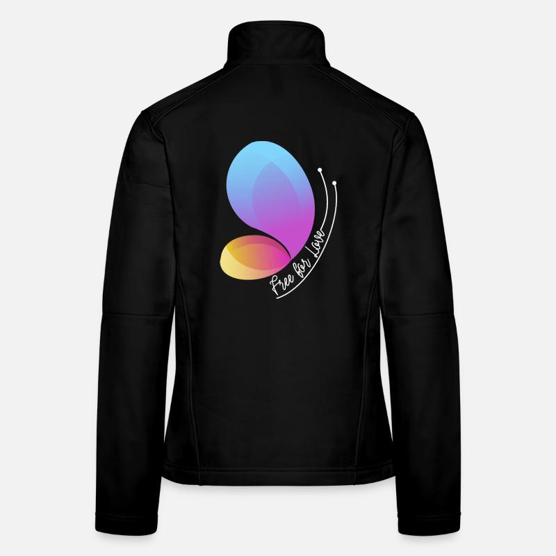 Frei durch Liebe Gradient Schmetterling Frauen Softshelljacke