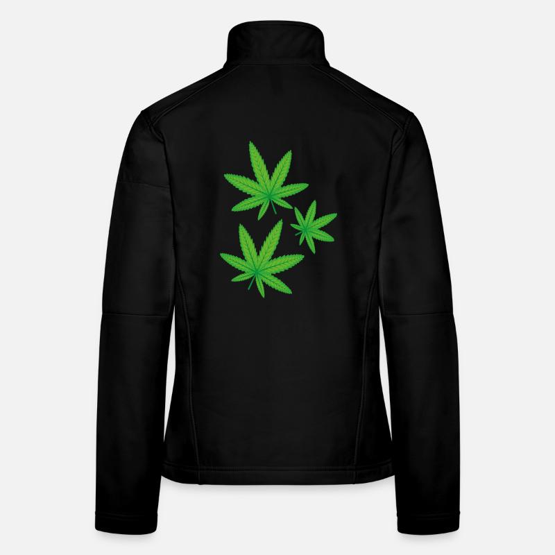 Feuilles de cannabis vertes Veste en tissu softshell Femme