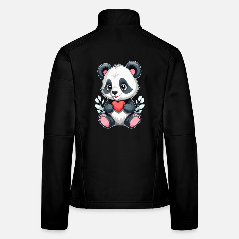 Panda avec cœur Veste en tissu softshell Femme